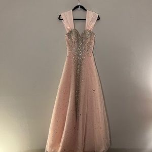 Glamour by Terani Couture- Light Pink Sequin Dress